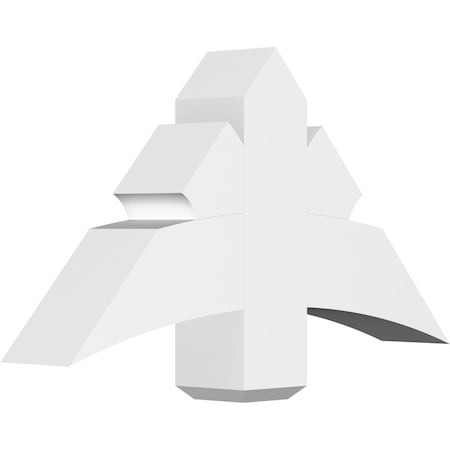 Ekena Millwork Davenport Architectural Grade PVC Gable Bracket, 36"W x 19 1/2"H x 6"D x 6"F, 13/12 Pitch GBP036X20X0606DAV00